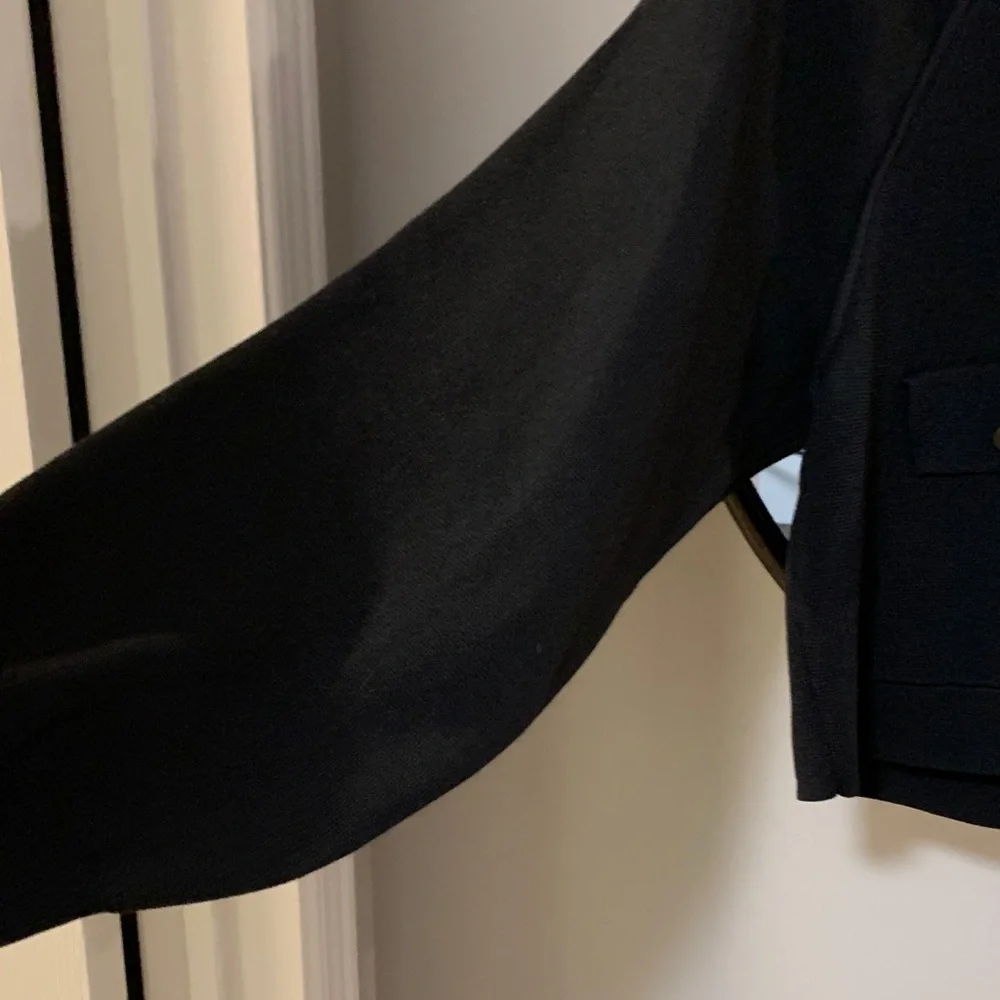 RW&CO. Black Cropped Boxy Blazer with Silver Buttons - Picture 3 of 8